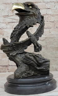 Soaring Spirit: Abstract Eagle Bronze Sculpture: Soaring Spirit: Abstract Eagle Bronze Sculpture  A powerful fusion of symbolism and form, this abstract bronze eagle sculpture by renowned artist Milo captures both the strength and transcendence of t