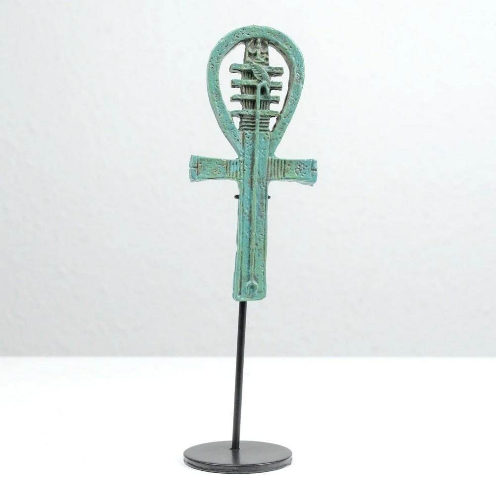 Ankh and Djed Pillar Cold Cast Bronze Sculpture - (0.2lbs) (1 of 4)