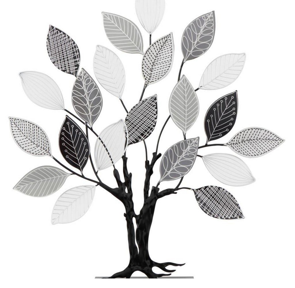 Black and White Metal Tree Sculpture: Black and White Metal Tree Sculpture To style this metal tree decor place it on a shelf, mantel, or console table to infuse a sense of artistic flair into your home. Designed with felt or rubber stop