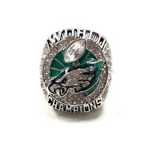 2017 Super Bowl LII Eagles Championship Inspired Ring: 2017 Super Bowl LII Eagles Championship Inspired Ring.   The top of the ring features the Eagle head logo and the Vince Lombardi Trophy. Paying tribute to one of the most memorable moments in franchis