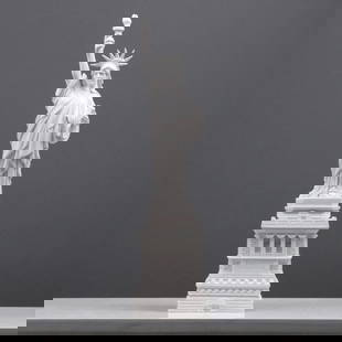 White Carrara Marble Statue of Liberty Inspired Sculpture - (4.8lbs): White Carrara Marble Statue of Liberty Inspired Sculpture - (4.8lbs)  Introducing the epitome of artistic craftsmanship and symbolism, our White Carrara Marble Statue of Liberty Inspired Sculpture. Cr