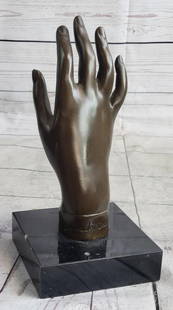 Graceful Hand Bronze Sculpture Inspired by Salvador Dali on Marble Base - 9" x 4.5": Graceful Hand Bronze Sculpture Inspired by Salvador Dali on Marble Base - 9&#34; x 4.5&#34;  Immerse yourself in the captivating allure of Salvador Dali&#39;s artistic brilliance with this mesmerizing