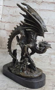 Asian Dragon Bronze Sculpture: Asian Dragon Bronze Sculpture  Some myths portray them with a row of dorsal spines. European dragons are more often winged, while Chinese dragons resemble large snakes. Dragons can have a variable num