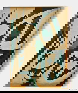 Symbolic Layers in Abstract Form Canvas Painting: Symbolic Layers in Abstract Form Canvas Painting This intriguing artwork blends bold typography with geometric elements, creating a layered composition of meaning and design. A large “D&rdquo; takes