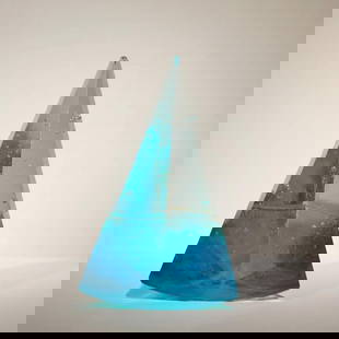 Pte de verre Glass Sculpture ‘Metronome’ by Antoine Rault: Pte de verre Glass Sculpture ‘Metronome’ by Antoine Rault A jewel-like Pte de verre glass sculpture with finely polished facets that intoxicate the eye. This pyramidal ‘Metronome’ is cast from