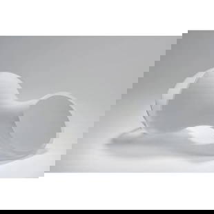 Amorphous View I Abstract Glass Sculpture by Laura McKinley: Amorphous View I Abstract Glass Sculpture by Laura McKinley Laura McKinley presents the captivating abstract glass sculpture, &#34;Amorphous View I,&#34; crafted in serene white. The graceful curves o