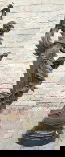 Art Deco Dancing Woman Bronze Sculpture by D. Gonon - 23.5" x 12": Art Deco Dancing Woman Bronze Sculpture by D. Gonon - 23.5&#34; x 12&#34;  This elegant Art Deco bronze sculpture by D. Gonon captures the fluid grace and dynamism of a female dancer in mid-performanc