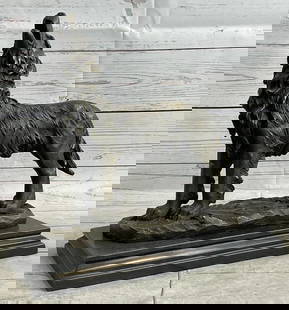 Howling Wolf Original Bronze Sculpture Signed by Miguel Lopez on Marble Base - 11" x 11.5": Howling Wolf Original Bronze Sculpture Signed by Miguel Lopez on Marble Base - 11&#34; x 11.5&#34;  Immerse yourself in the untamed beauty of this bronze sculpture, skillfully crafted and signed by th