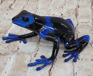Frogman Frog Original Bronze Sculpture Signed by Marius - 3.5" x 7": Frogman Frog Original Bronze Sculpture Signed by Marius - 3.5&#34; x 7&#34;  Elevate your space with the exquisite craftsmanship and artistic finesse of the Frogman Frog Bronze Sculpture by Marius. Me