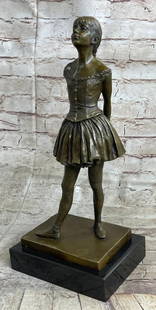 The Little Fourteen Year Old Dancer Inspired Bronze Sculpture After Edgar Degas - 15.5" x 7": The Little Fourteen Year Old Dancer Inspired Bronze Sculpture After Edgar Degas - 15.5" x 7" Immerse yourself in the captivating realm of ballet through the spellbinding bronze sculpture, 