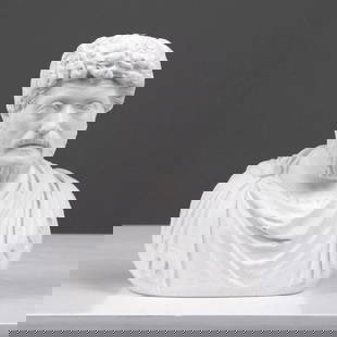 Marcus Aurelius Bookend Bust Carrara Marble Sculpture - 1.7lbs: Marcus Aurelius Bookend Bust Carrara Marble Sculpture - 1.7lbs  Impressive bookend for enthusiasts of the Roman Empire, history, and stoic philosophy. Sized to fit both small and large bookshelves, it