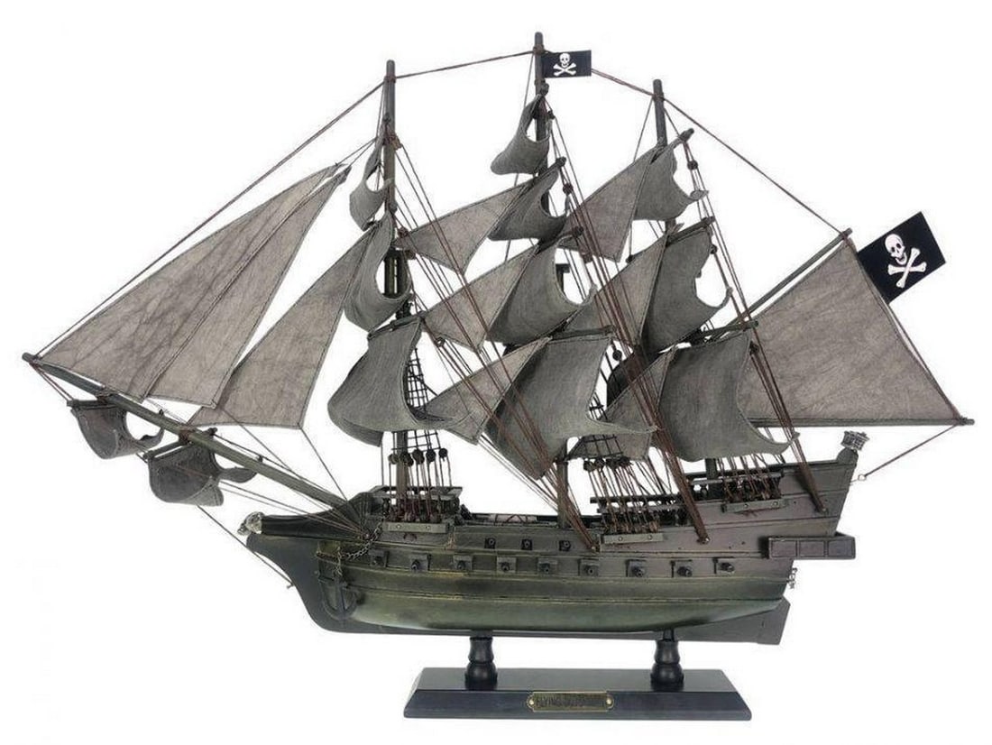Wooden Flying Dutchman Limited Model Pirate Ship 26": Wooden Flying Dutchman Limited Model Pirate Ship 26" Sail into the unknown with this tall ships models inspired by the famous ghost ship known throughout history at the Flying Dutchman