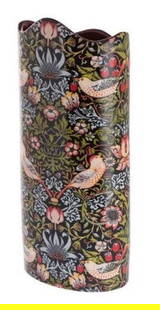 Morris’ Strawberry Thief Art Ceramic Vase: Morris’ Strawberry Thief Art Ceramic Vase  Inspired by William Morris’ iconic Strawberry Thief pattern, this exquisite ceramic art vase brings the elegance of the Arts and Crafts movement into you