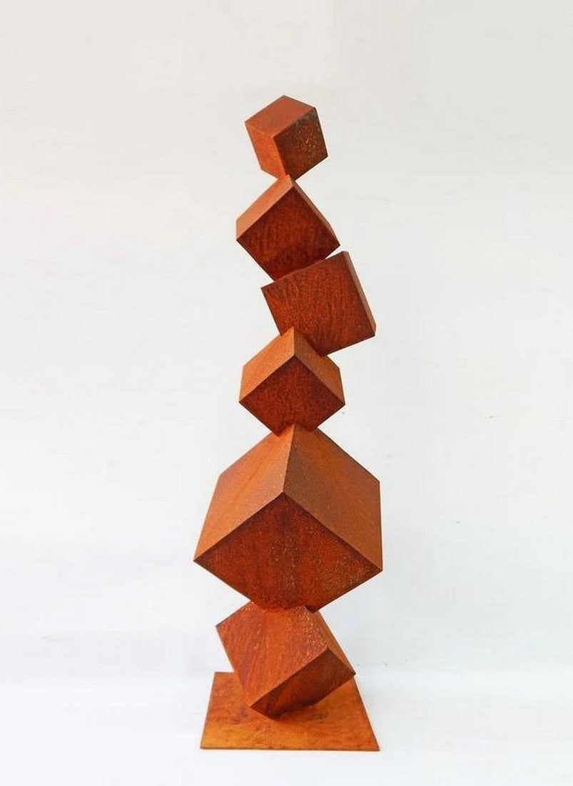 Rustic Metal Garden Sculpture - Corten Steel Tower (1 of 2)