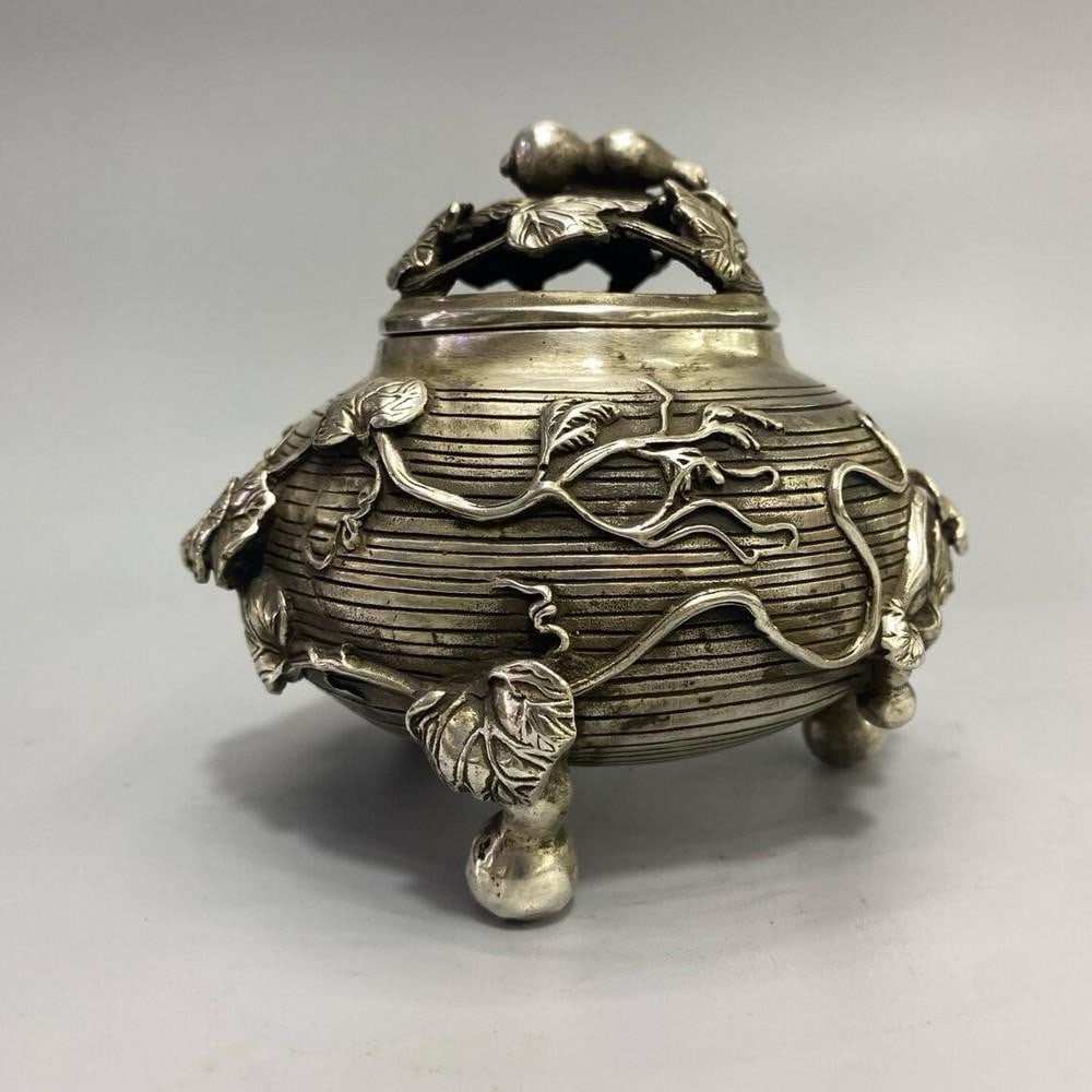 Rare White Copper Gourd-Shaped Stove Ornament (1 of 6)