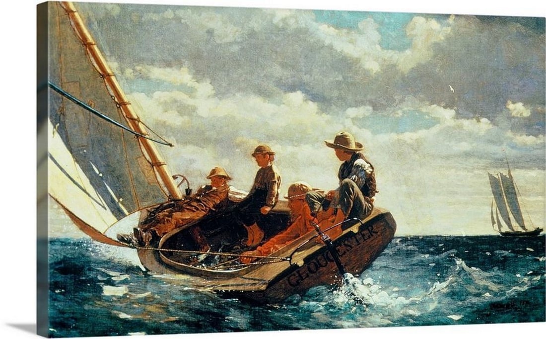 Breezing Up (A Fair Wind) 1873-76 – Winslow Homer Canvas Reproduction (1 of 2)