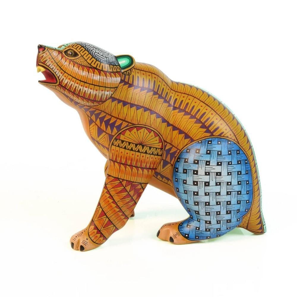 Zapotec Spirit: Hand-Carved Grizzly Bear Alebrije from Oaxaca (1 of 5)