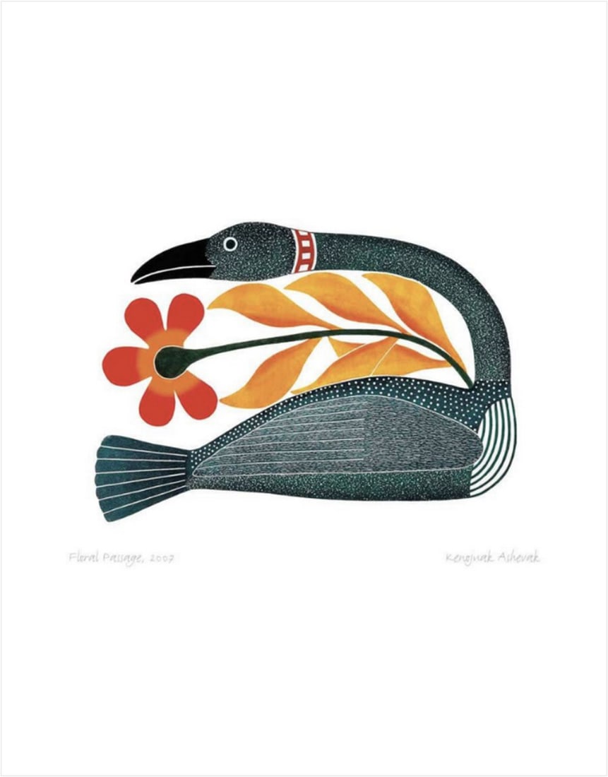 14" x 12" Floral Passage, 2007 Framed Art Print by Kenojuak Ashevak (1 of 1)