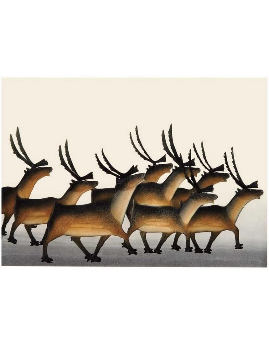 Steadfast Herd by Kananginak Pootoogook Framed Art Print (1 of 1)