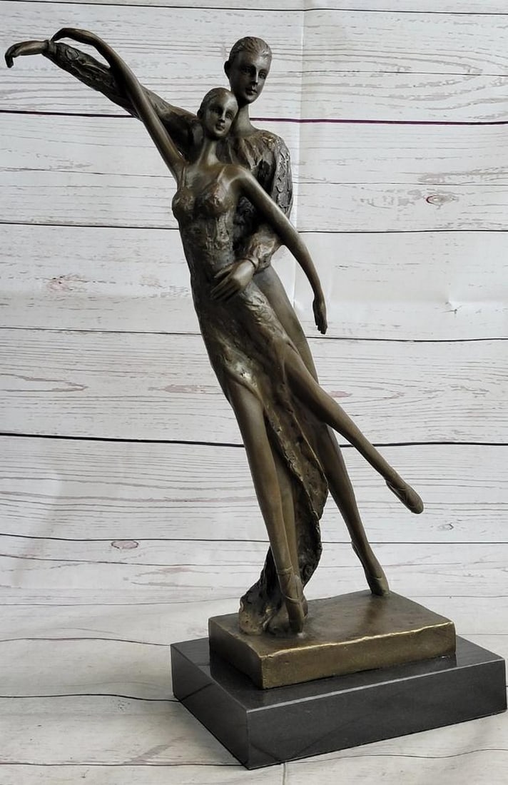 Graceful Ballerina Duo Original Bronze Sculpture by Aldo Vitaleh - 19" x 11" (1 of 7)