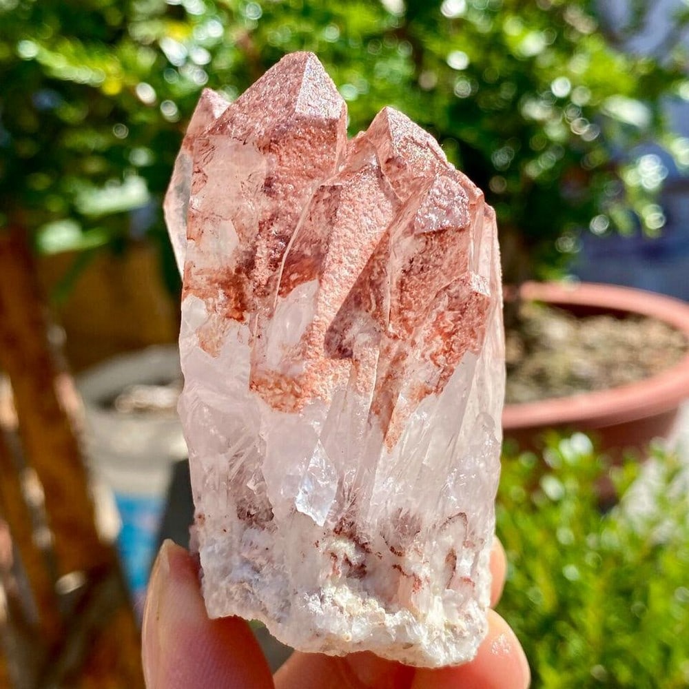 Natural Clear Red Silverhill Phantom Ghost Garden Quartz cluster Crystal (1 of 6)