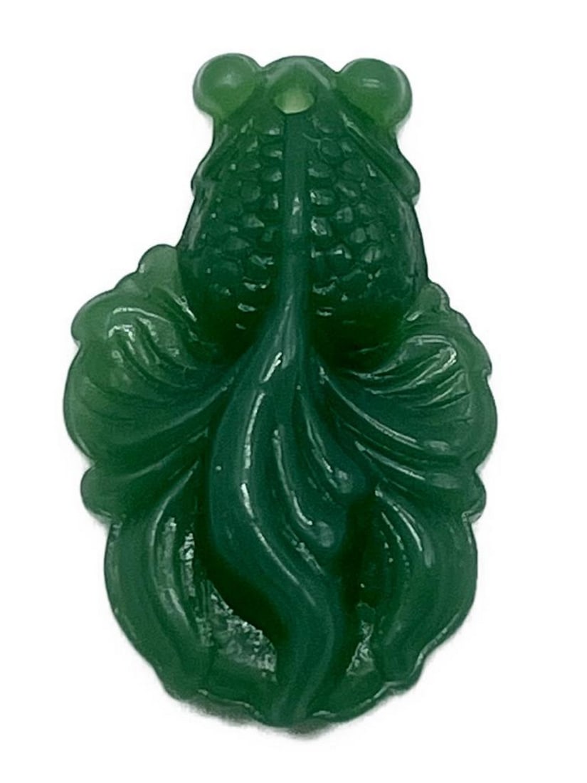 Jade Koi Water Spirit Blessings Amulet Pendant: Jade Koi Water Spirit Blessings Amulet Pendant Elevate your spiritual connection and adorn yourself with the "Jade Koi Water Spirit Blessings Amulet Pendant." This meticulously hand-carved jad