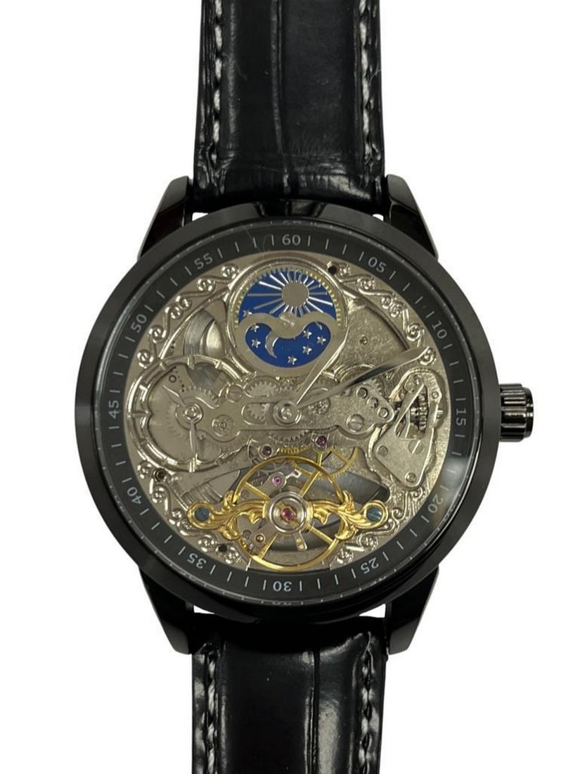 Mens Leather Hollow Out Automatic Mechanical Watch (1 of 2)