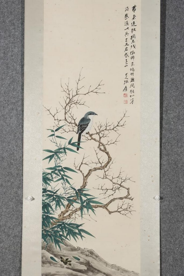 Zhang Daqian Hand-Painted Birds and Flowers Scroll (1 of 9)