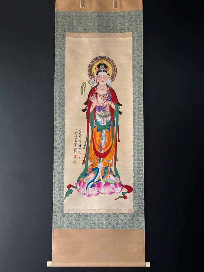 Old Collection of Zhang Daqian Fine Paper Ink Landscape Scroll (1 of 6)