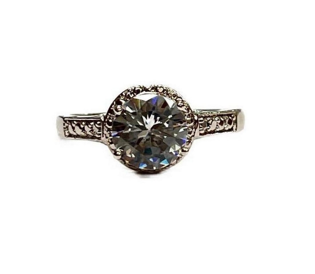 Snow Frost 925 Sterling Silver White Topaz Ring - Size 9 (1 of 6)