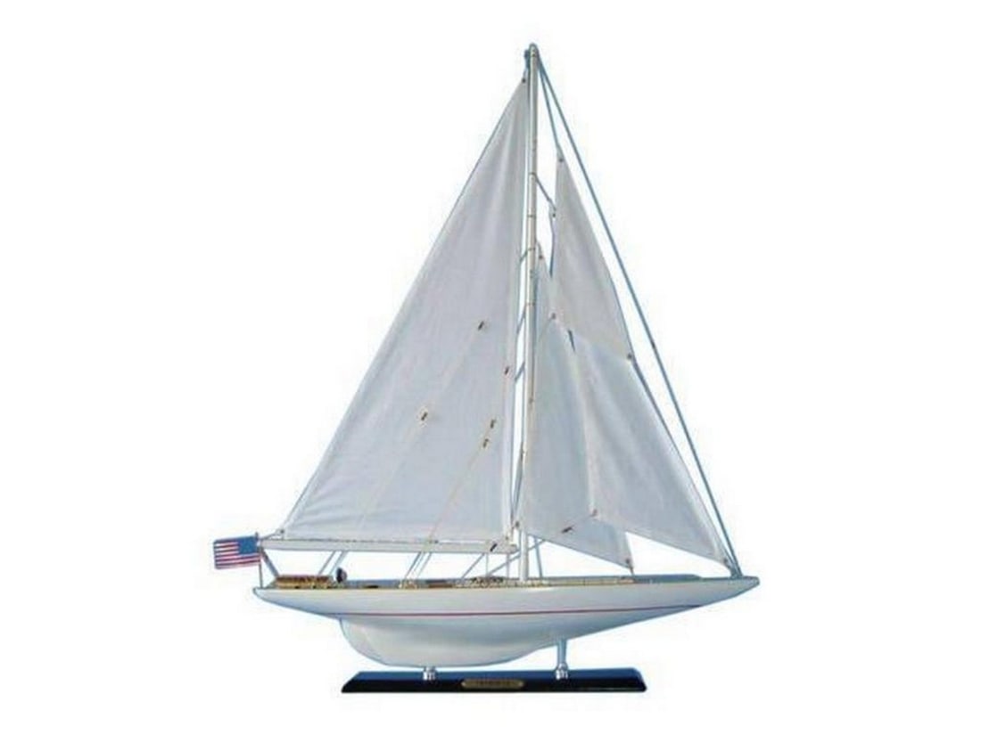 Wooden Intrepid Limited Model Sailboat Decoration 27" (1 of 2)