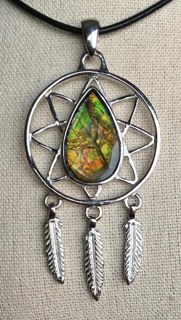 Autumn Dreamcatcher Ammolite Pendant (1 of 4)