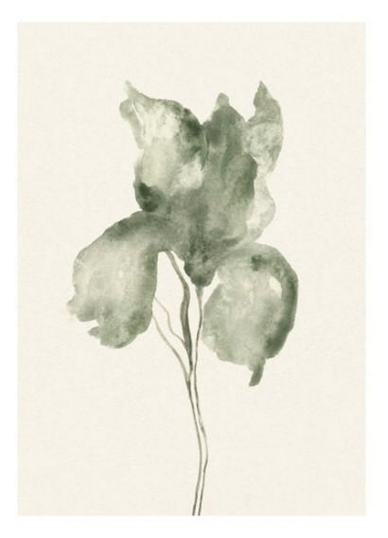 Green Iris Watercolor Poster (1 of 1)