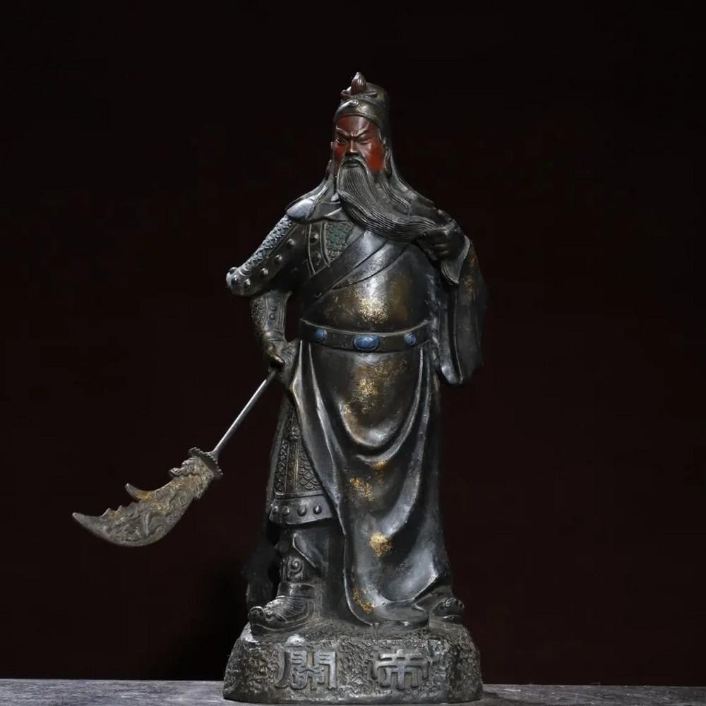 Guan Gong as Wu Caishen – Gilded Pure Copper Chinese Statue (1 of 8)