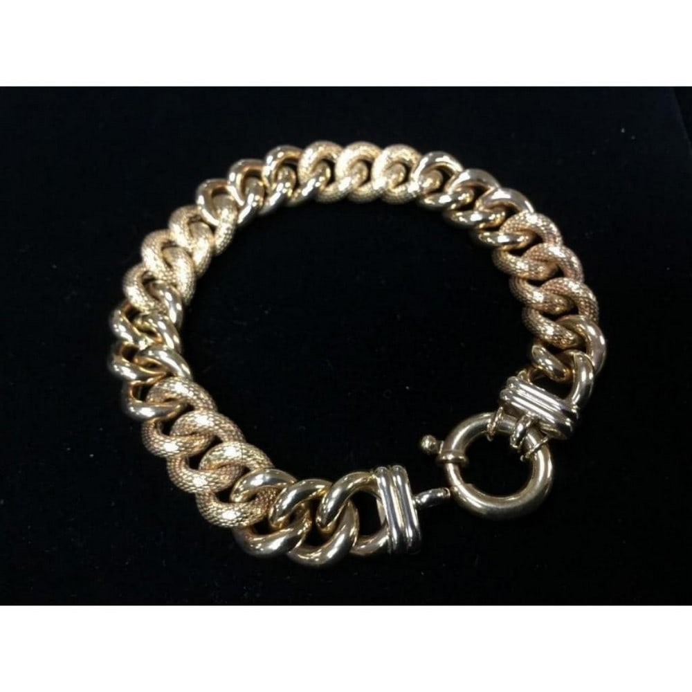 Custom Made Italian 14K Yellow Gold Cuban Link Bracelet (1 of 3)