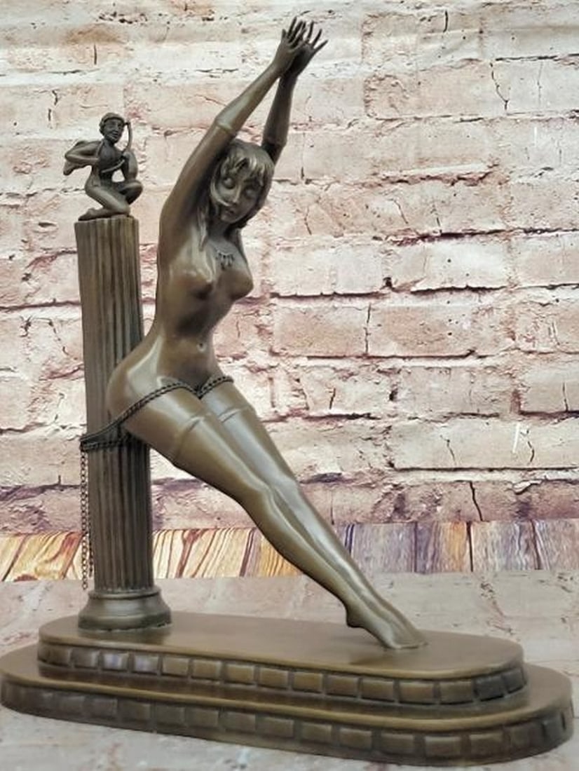 Fate's Surrender Reproduction Bronze Sculpture - 12" x 11": Fate's Surrender Reproduction Bronze Sculpture - 12" x 11". This is a reproduction bronze sculpture inspired by and bearing the signature of artist, Erte, renowned for his elegant Art Dec