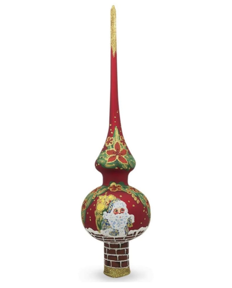 Santa Is Coming Down The Chimney Tree Topper: Santa Is Coming Down The Chimney Tree Topper Along with the Christmas balls, figurines, lights and bows, the most important piece of décor on every tree, is the tree topper. It’s considered to be