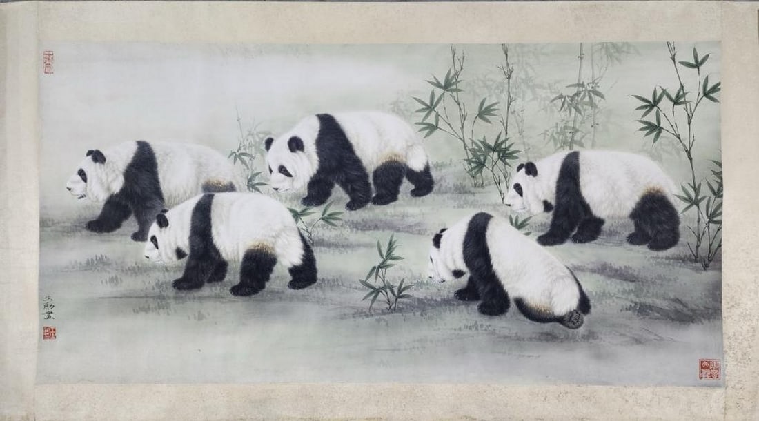 Inspired Chinese Brush Handpainting on Paper Bearing the Mark of Wang Shenyong