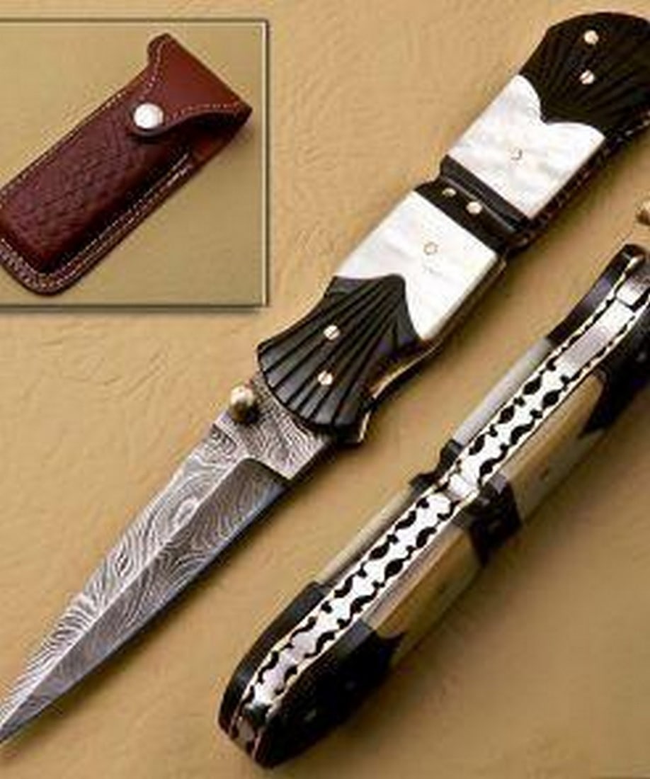 7.5" Silent Justice Folding Damascus Knife (1 of 7)