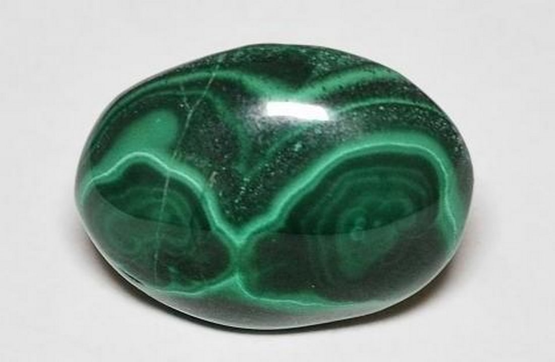Dark Green Malachite Oval Cabochon Gemstone (1 of 2)