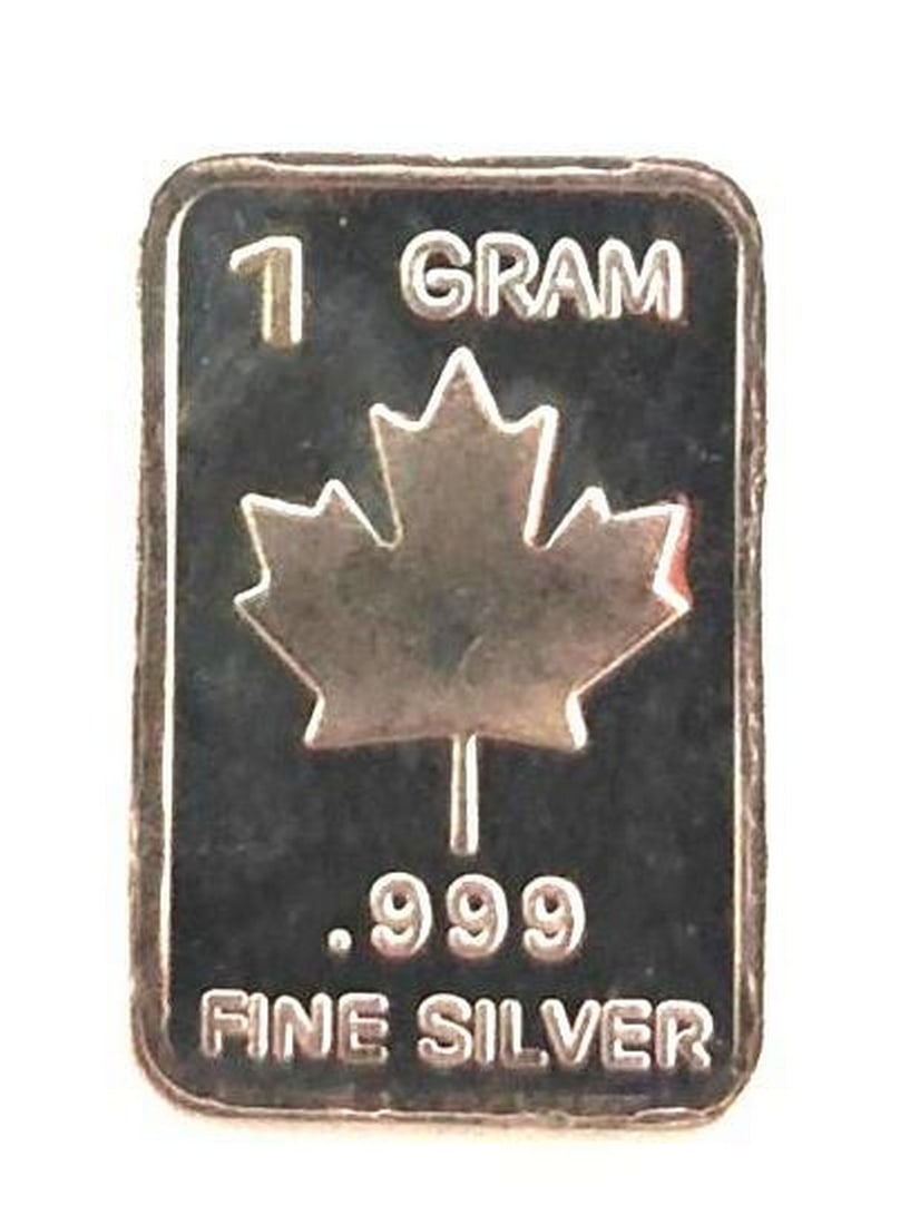 Novelty 1 Gram .999 Silver - Maple Leaf Bar: Novelty 1 Gram .999 Silver - Maple Leaf Bar View Photos For More Details.