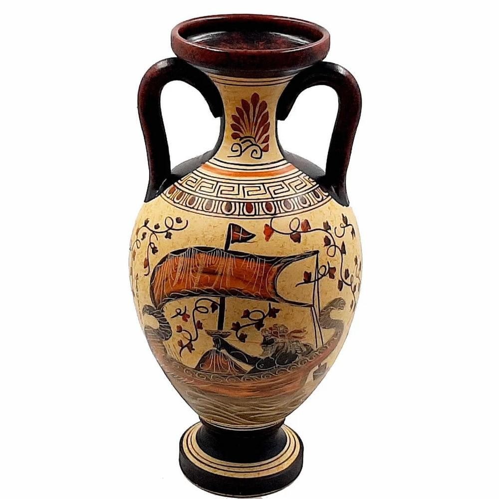Ancient Greek Amphora Vase – God Dionysus and Poseidon Reproduction (1 of 4)