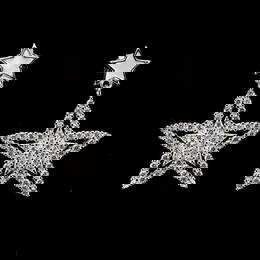 5mm Natural Mother of Pearl 925 Sterling Silver Star Dangle Earrings