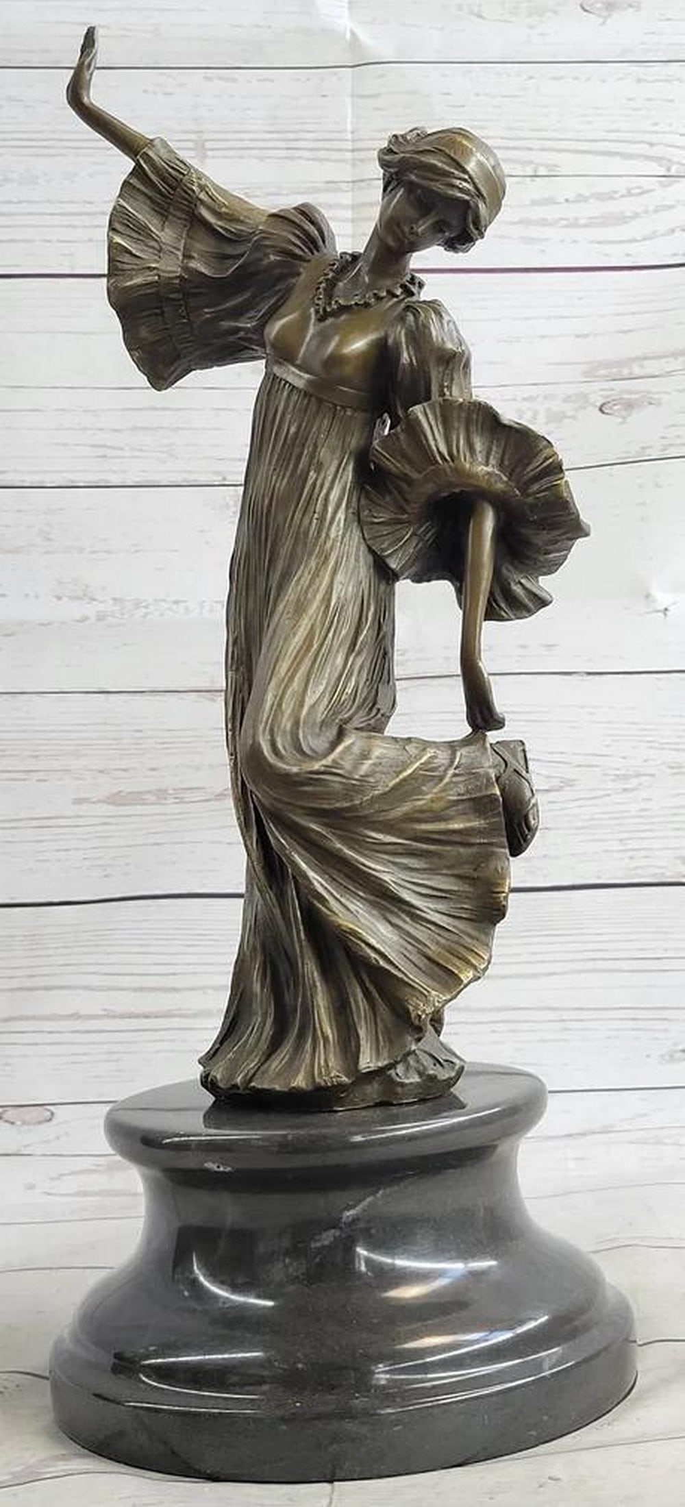 Agathon Léonard Danseuse Chantant Bronze Art Sculpture on Marble Base - 16" x 6.5" (1 of 5)