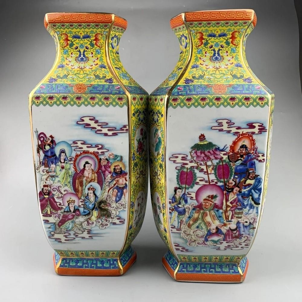 Chinese Antique Cloisonné Vase with Hand-Painted Figure Decoration (1 of 8)
