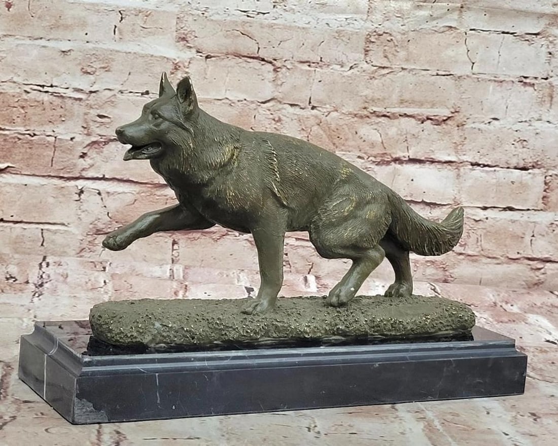 Noble German Shepherd Bronze Sculpture by A. Noel - 8" x 12" (1 of 6)