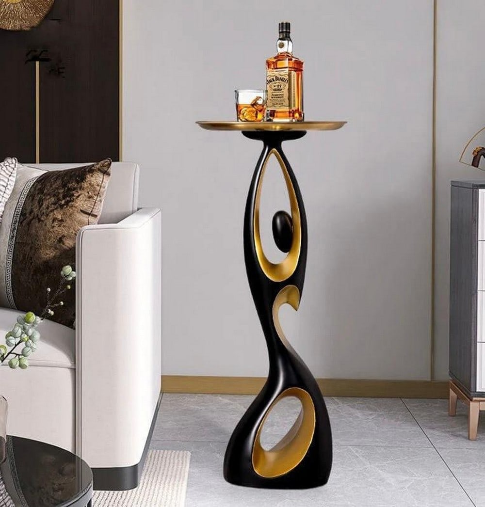 27.5" - Elegant "The Meaning Of Curves" Sculpture Tray Table: 27.5" - Elegant "The Meaning Of Curves" Sculpture Tray Table The Meaning Of Curves Sculpture Tray Table is the perfect statement piece for any art lover. This stunning abstract, curvaceou