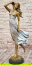 Bronze Sculpture Elegant Woman in the Wind - 24" x 8"