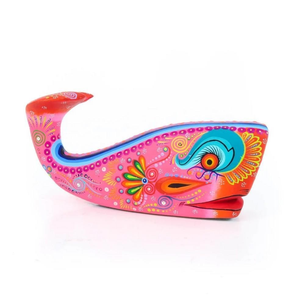 Pink Spirit Whale – Oaxacan Alebrije Wood Carving: Pink Spirit Whale – Oaxacan Alebrije Wood Carving A joyful tribute to marine life, this vibrant Pink Spirit Whale is a handcrafted alebrije from the acclaimed Sosa family workshop in Oaxaca, Mexico.