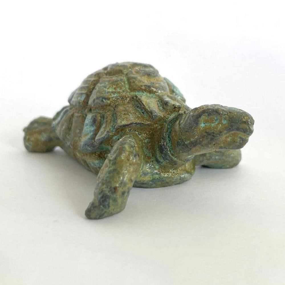 Aged Copper Turtle Sculpture - (0.9lbs) (1 of 3)